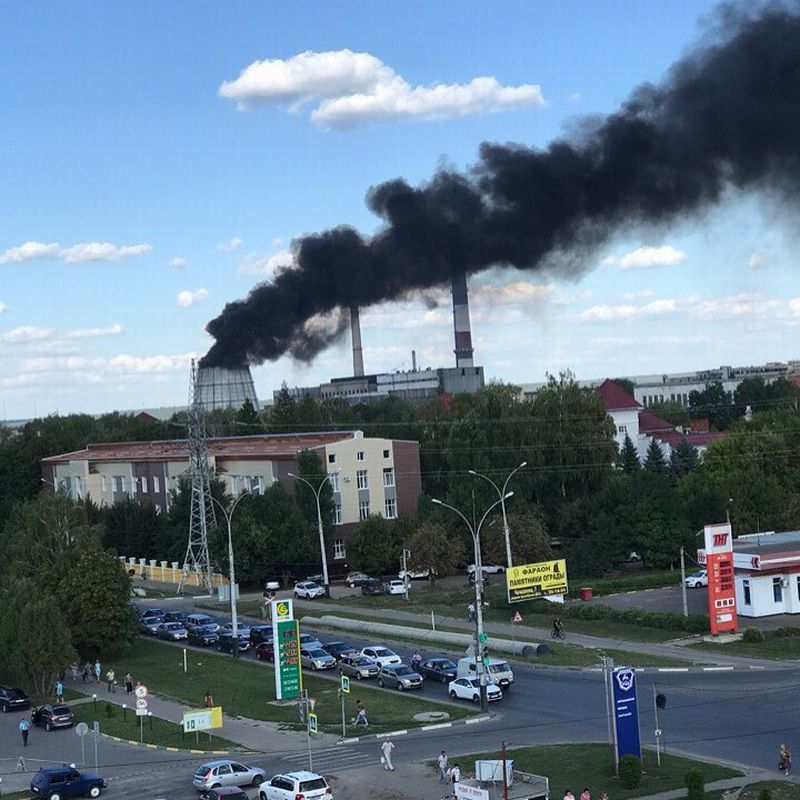 Пожар на ТЭЦ в Тамбове