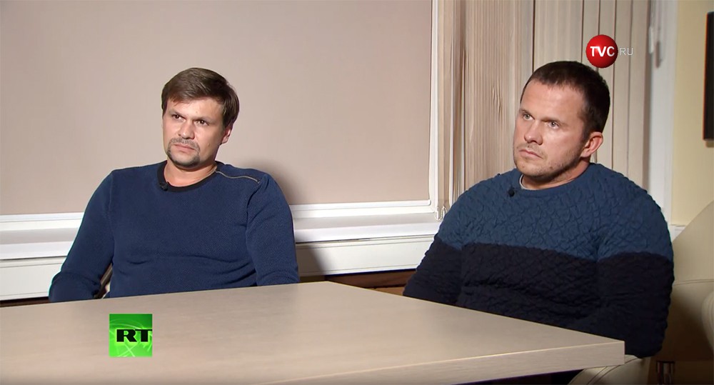 Александр Петров и Руслан Боширов, подозреваемые в покушении на Скрипалей