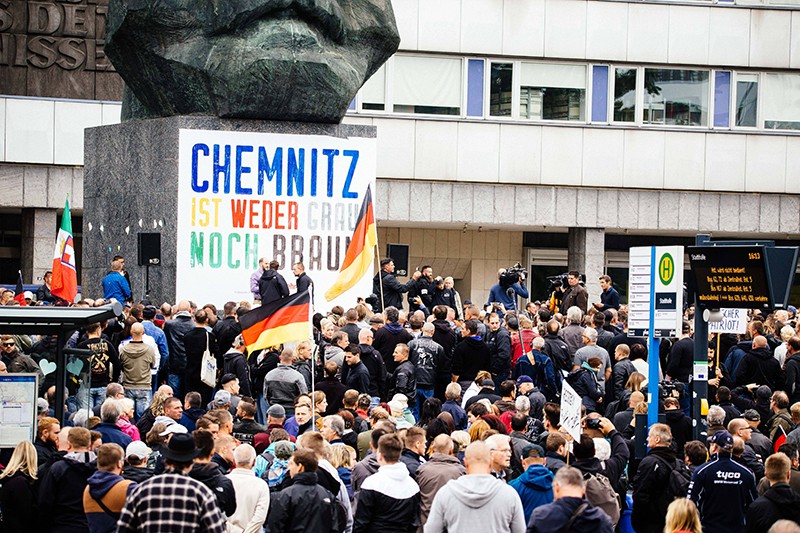 Митинг против мигрантов в Хемнице, Германия