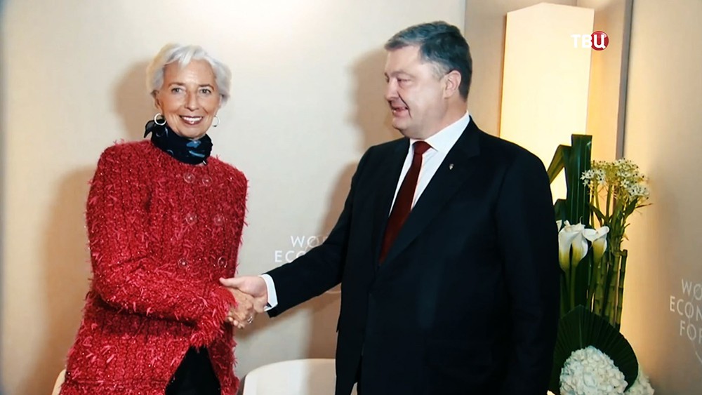 Директор-распорядитель МВФ Кристин Лагард и Пётр Порошенко