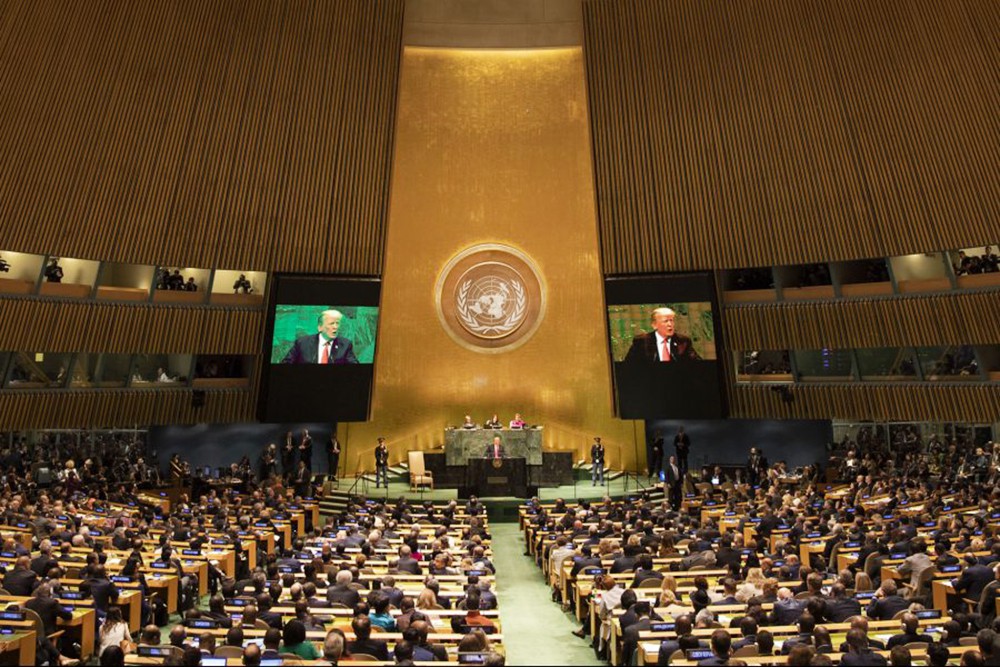 Дональд Трамп на выступлении ООН