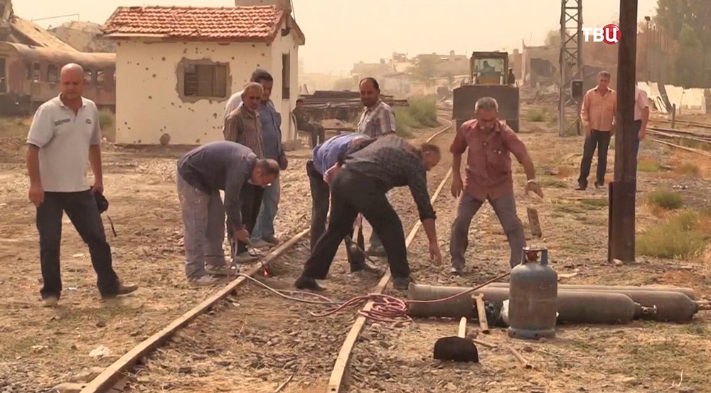 Ремонт железной дороги в Сирии