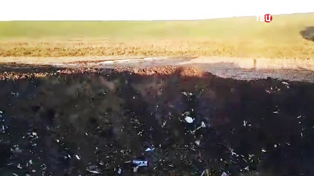 Место падения Су-27 ВВС Украины