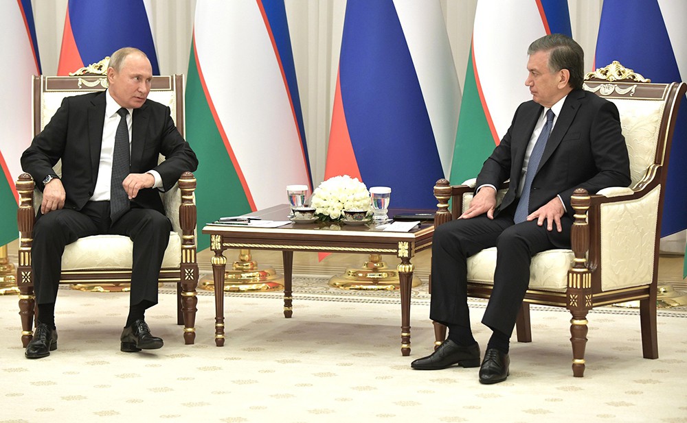Владимир Путин с Президентом Узбекистана Шавкатом Мирзиёевым