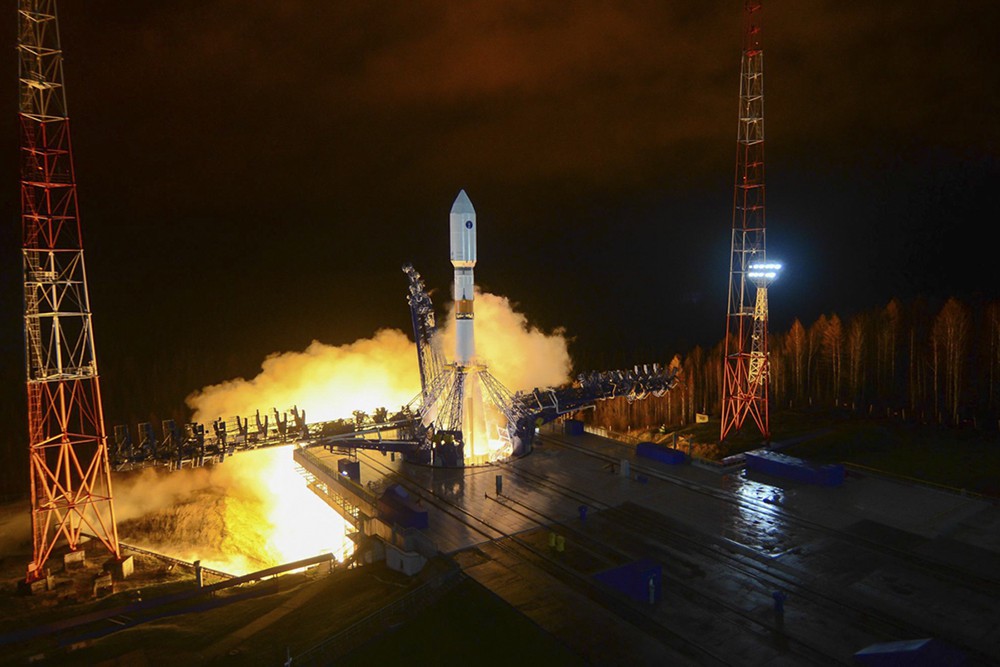 Старт ракета-носителя "Союз - 2" с космодрома Плесецк