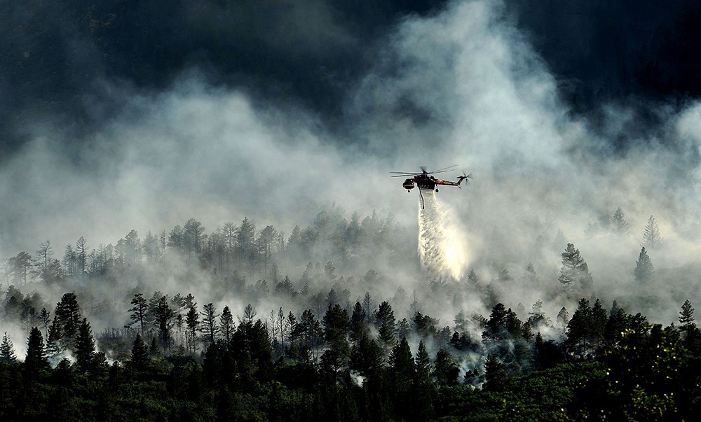 Тушение лесных пожаров в США