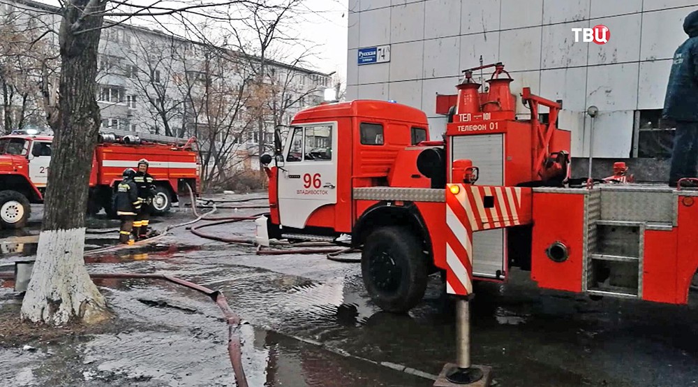 Пожар в ТЦ во Владивостоке