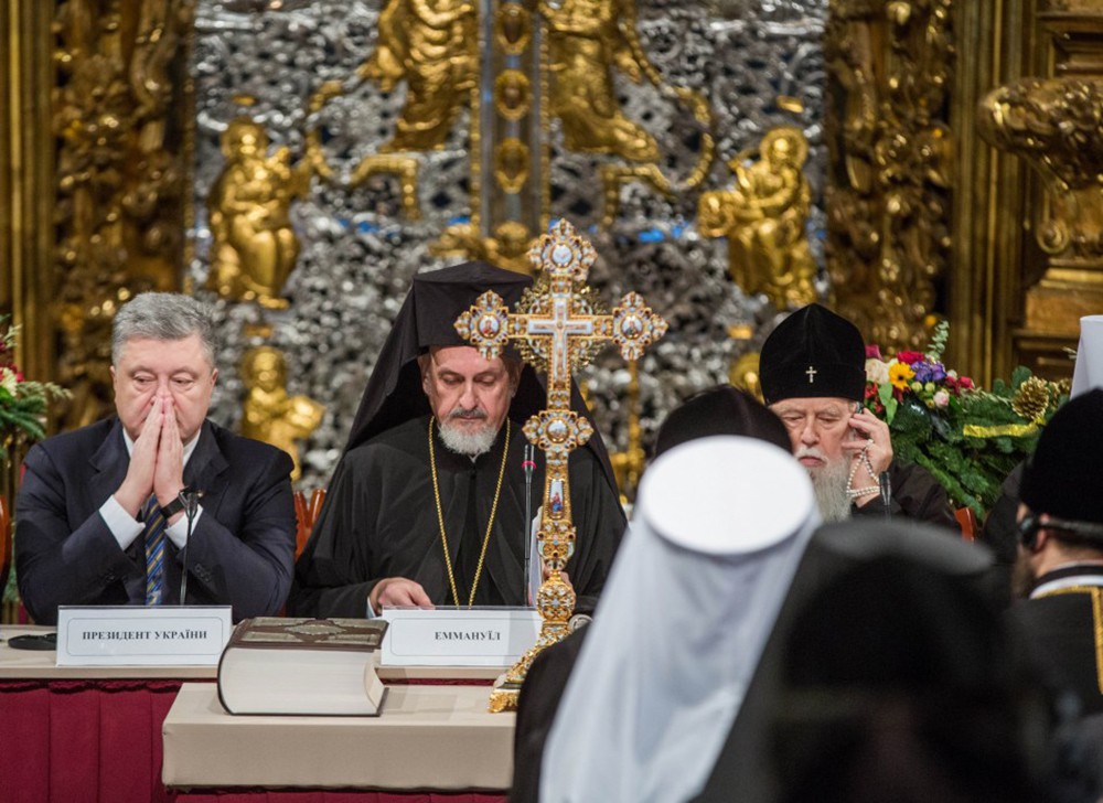 Пётр Порошенко на Вселенском соборе в Киеве