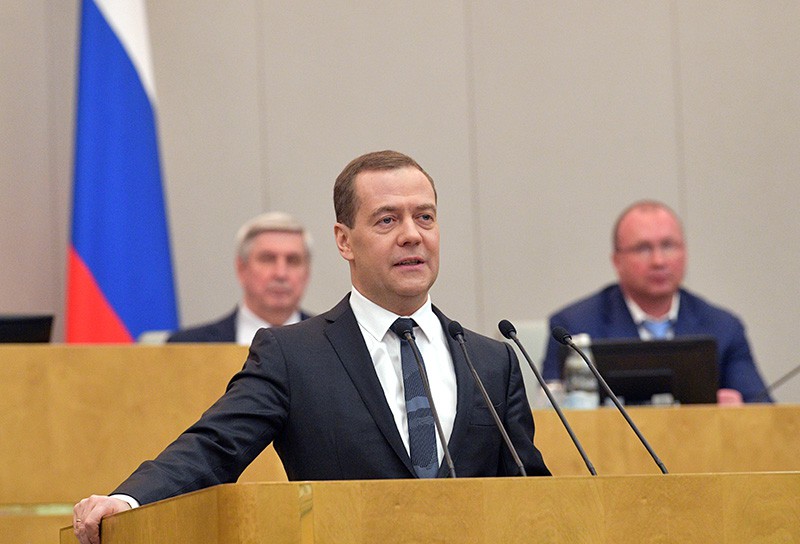 Дмитрий Медведев выступает на заключительном пленарном заседании Госдумы