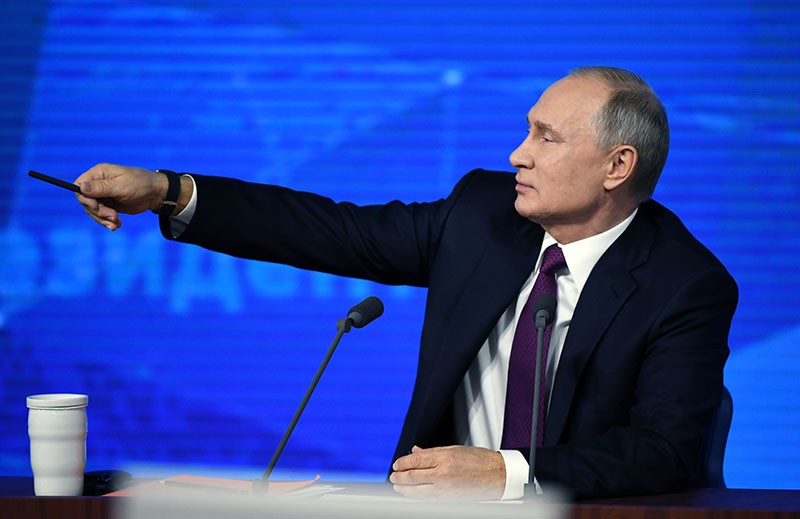 Владимир Путин во время ежегодной большой пресс-конференции