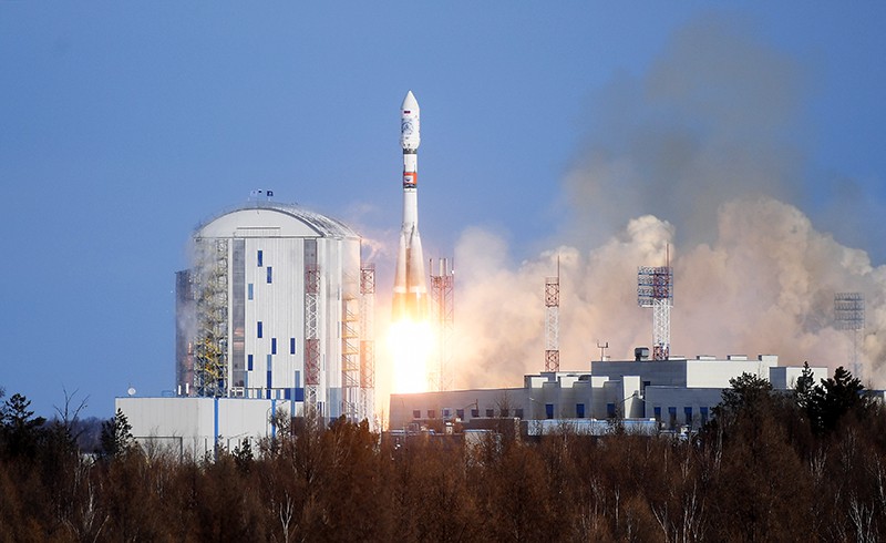 Старт ракеты-носителя "Союз-2.1а"