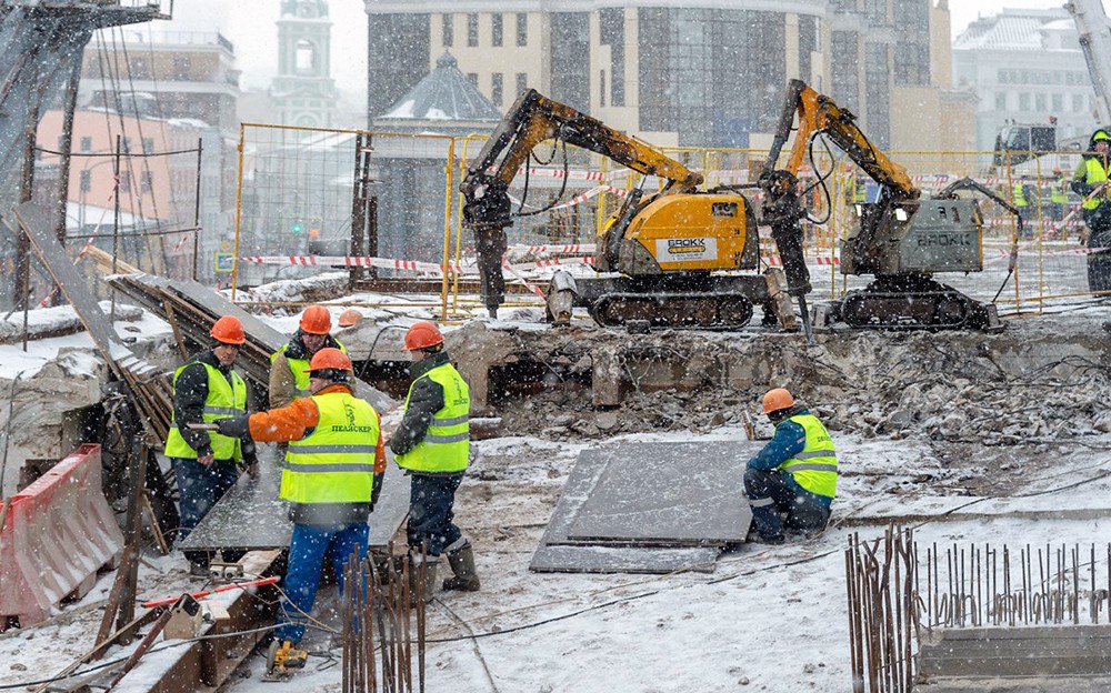 Строительство большого москворецкого моста