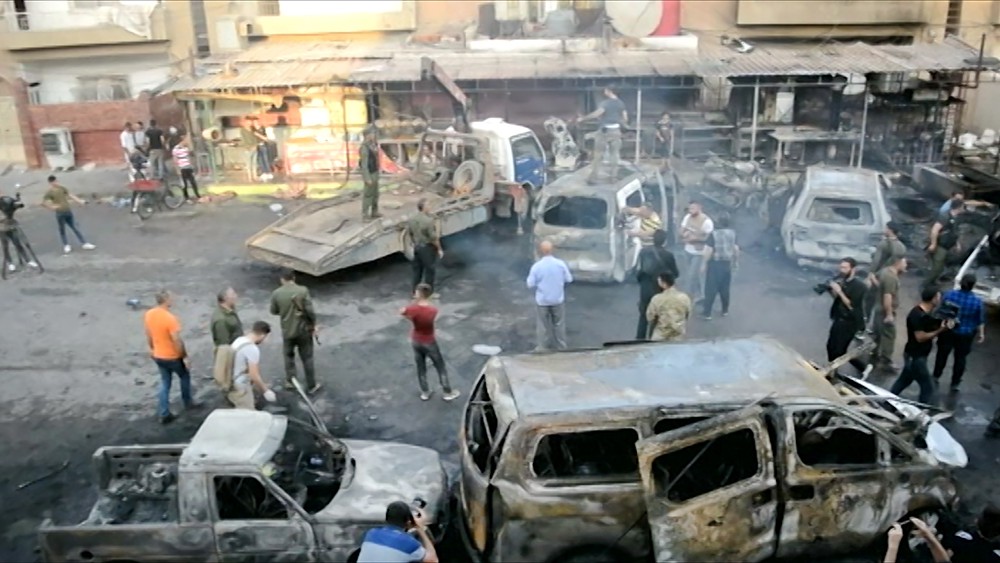 Последствия взрыва в Сирии