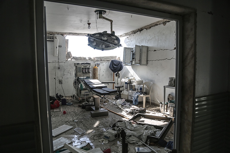 Разрушенная больница в Сирии 