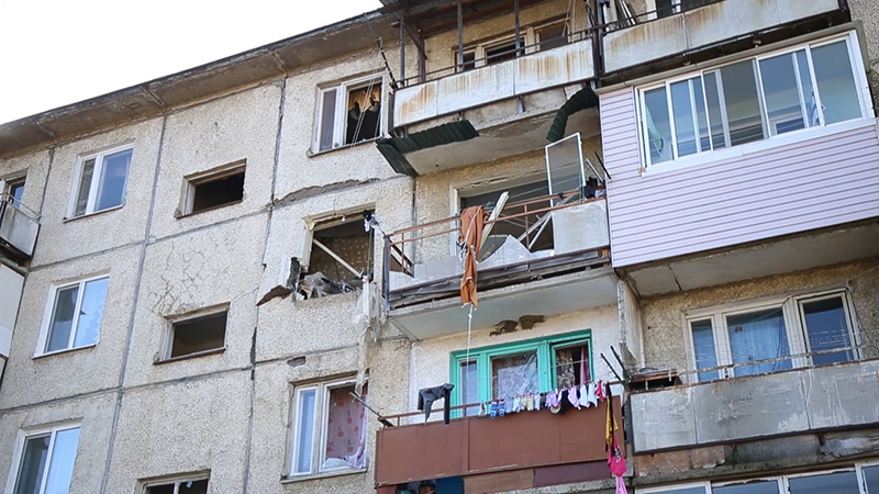 Частичное обрушение жилого дома в в поселке Новонежино, Приморский край