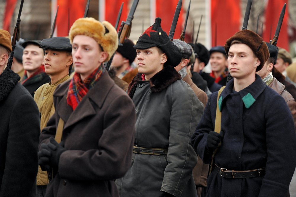 Репетиция марша, посвященного годовщине военного парада 1941 года на Красной площади