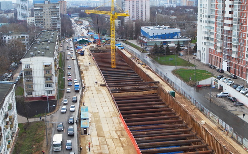 Строительство новой станции метро "Зюзино"