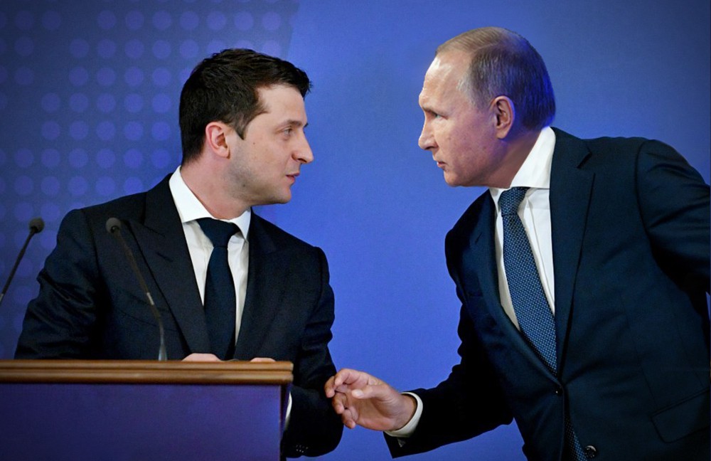 Коллаж: Владимир Путин и Владимир Зеленский  