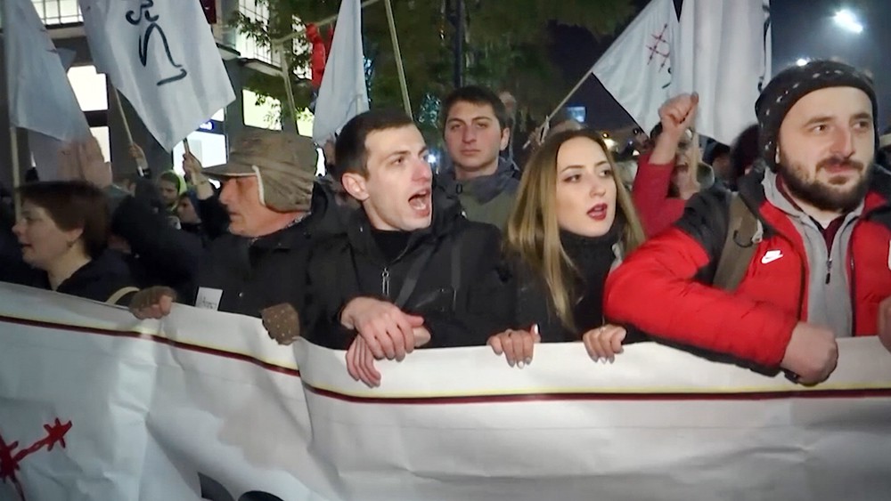 Акция потеста оппозиции в Грузии