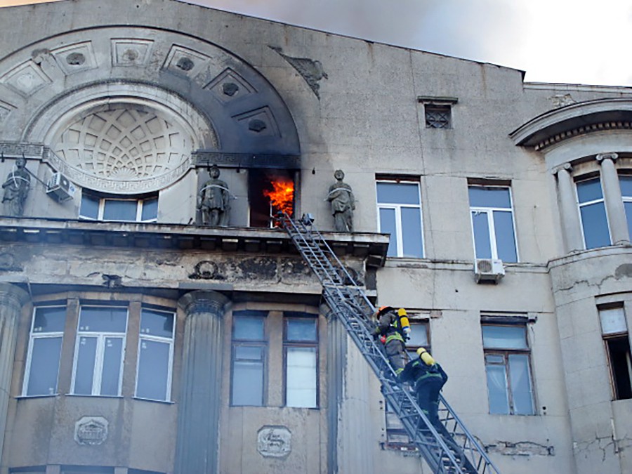 Пожар в колледже в Одессе