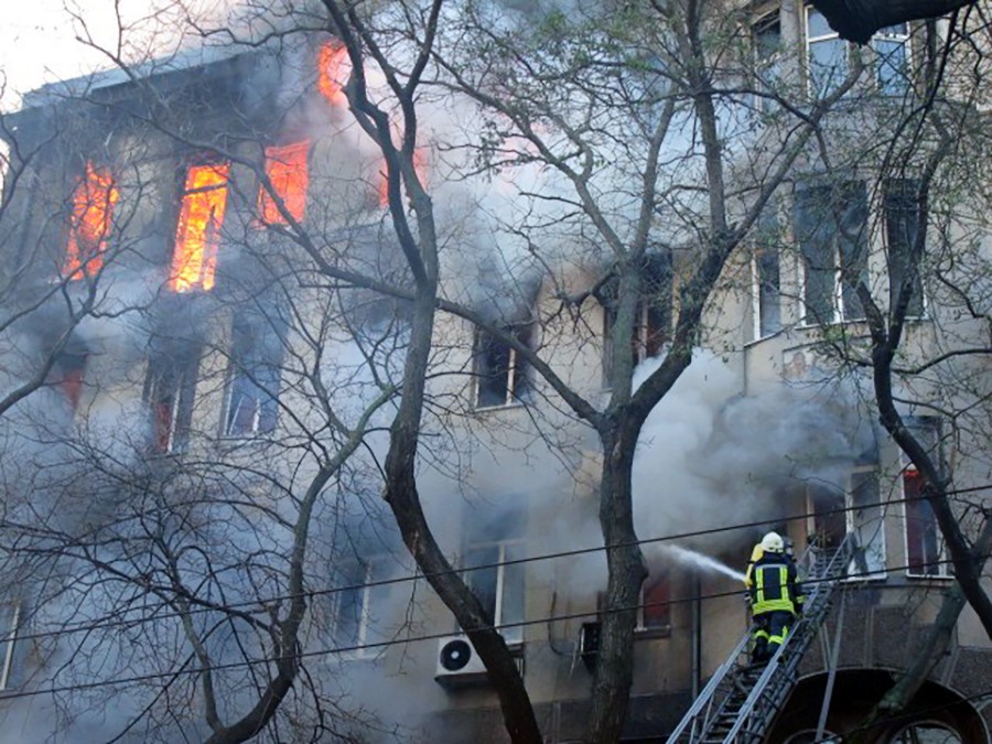 Пожар в колледже в Одессе