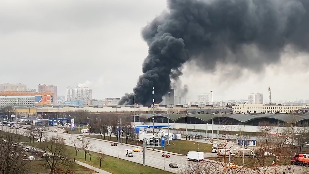 Пожар в промзоне в Москве