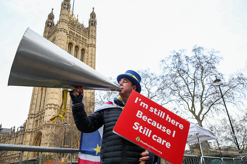 Brexit. Протестующий во время демонстрации в Лондоне  