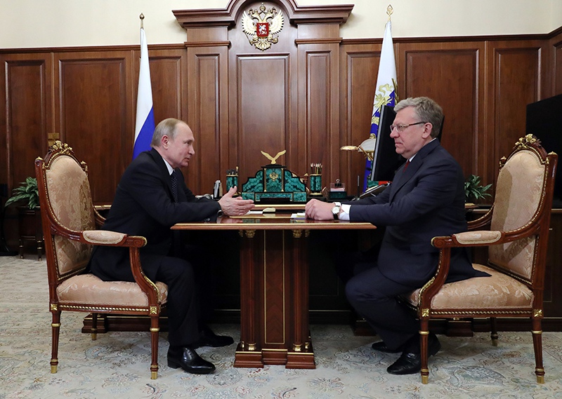 Владимир Путин и председатель Счётной палаты Алексей Кудрин
