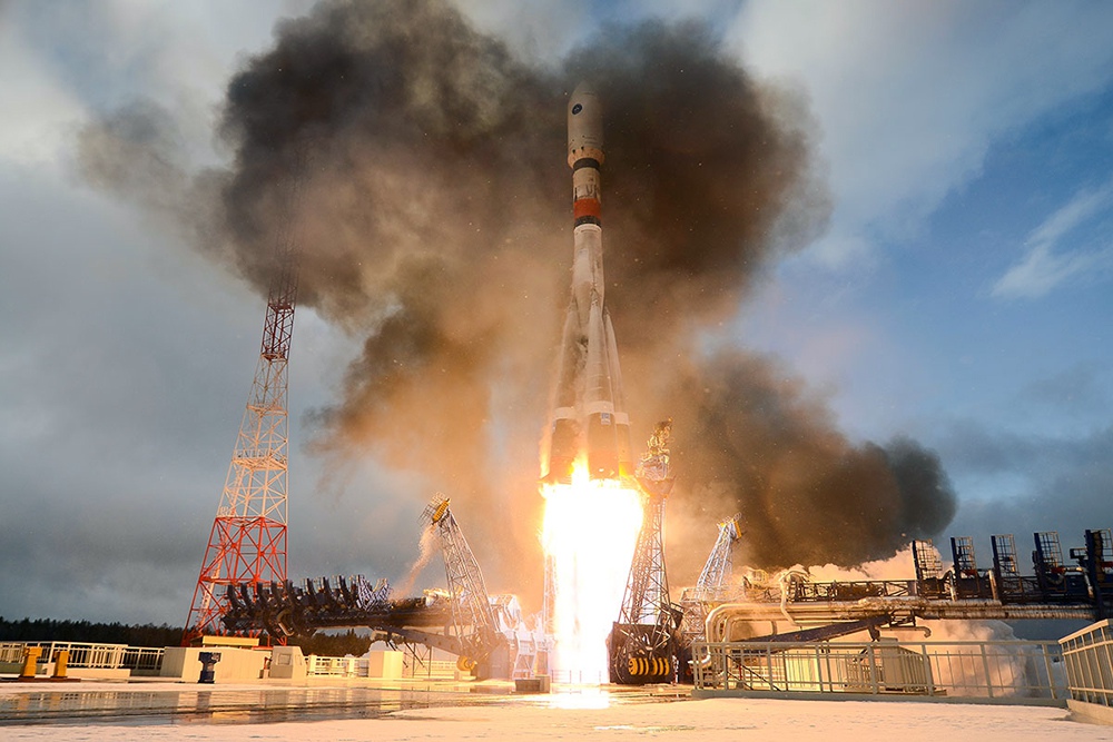 Пуск ракеты-носителя "Союз-2" с космодрома Плесецк