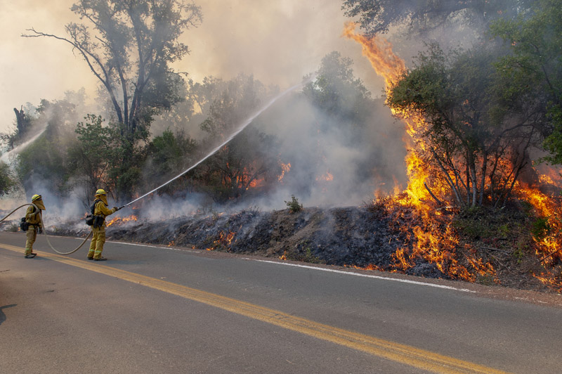 Тушение лесного пожара в Калифорнии 