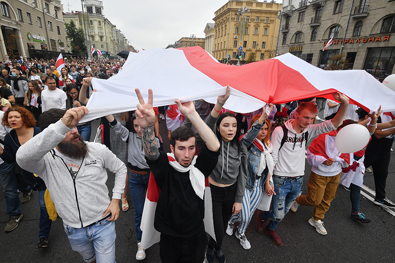 Участники акции протеста в Минске