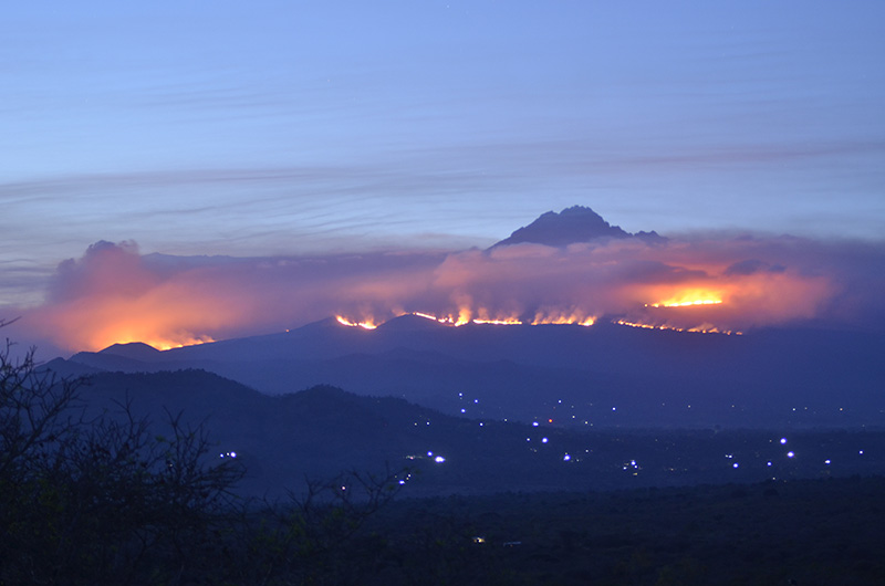 Природные пожары на Килиманджаро
