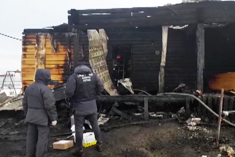 Пожар в частном доме в Якутии