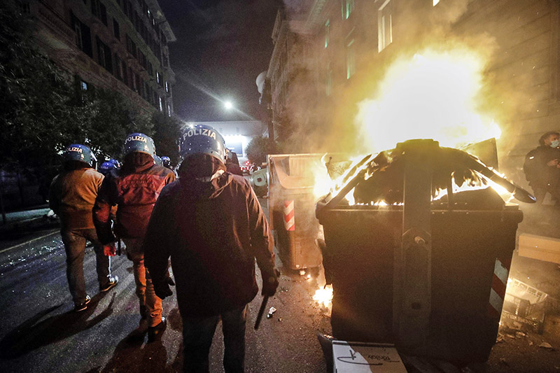 Уличные беспорядки в Италии