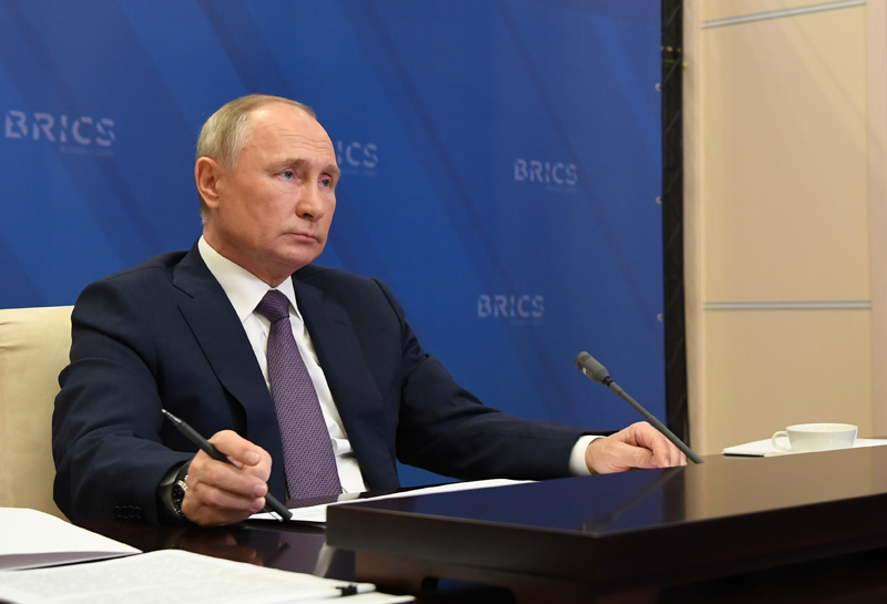  Владимир Путин принимает участие в XII саммите БРИКС в режиме видеоконференции