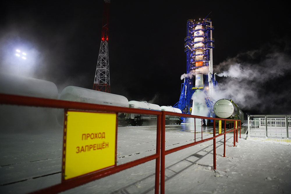 Ракета "Союз" на космодроме "Плесецк"