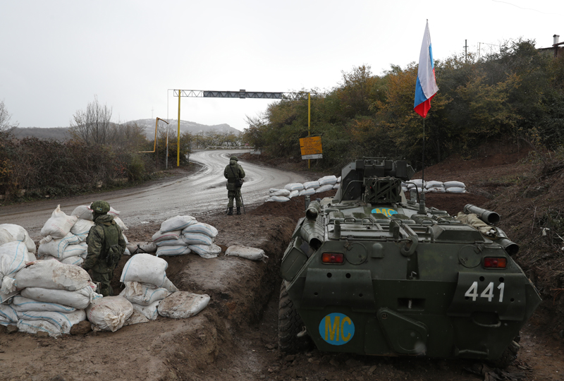 Контрольно-пропускной пункт российских миротворцев в Степанакерте