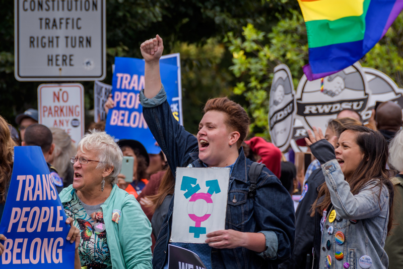 Митинг в поддержку трансгендеров в США