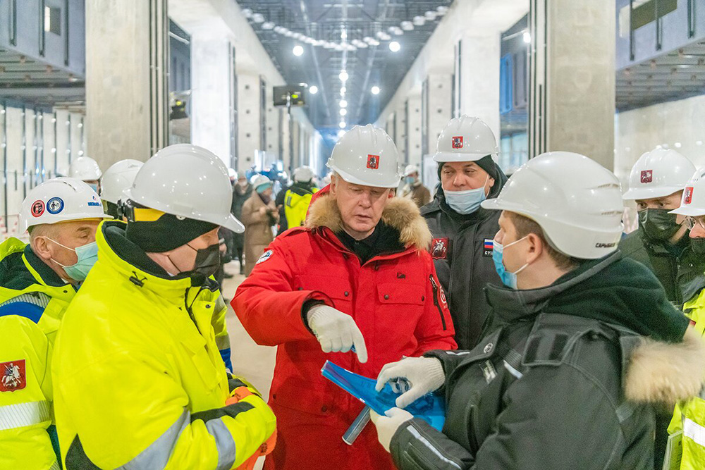 Сергей Собянин осмотре ход строительства метро