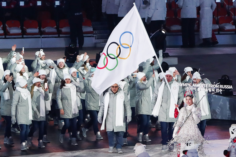 Делегация олимпийских спортсменов из России