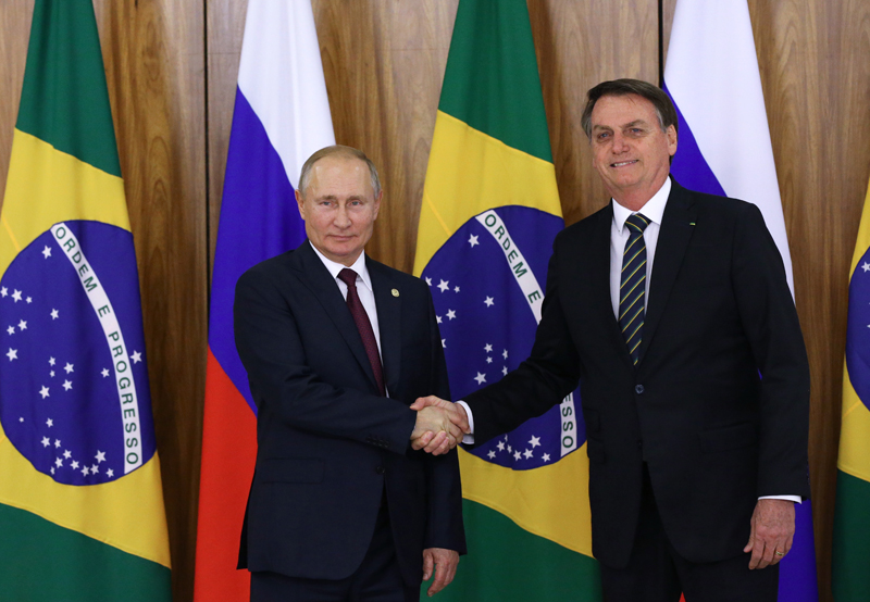 Владимир Путин и президент Бразилии Жаир Болсонару
