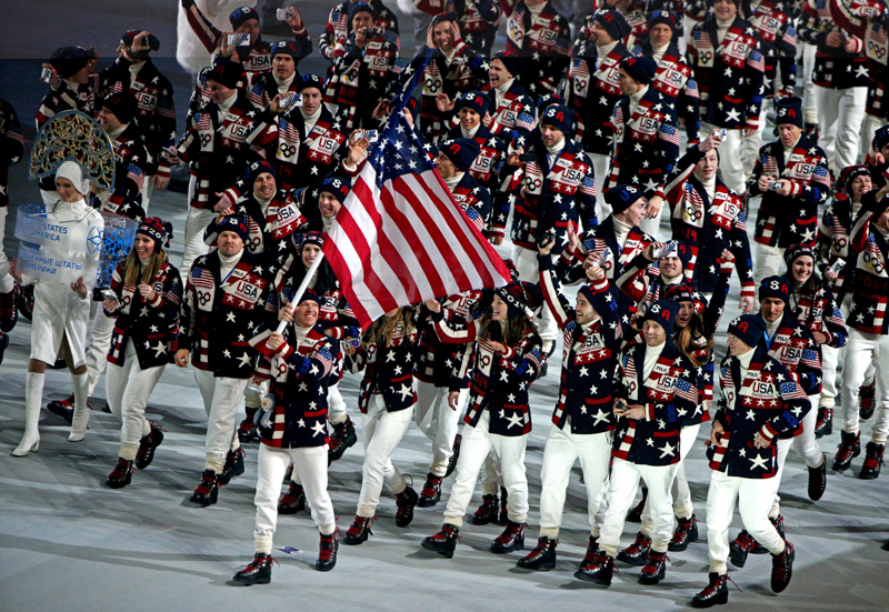Сборная США на церемонии открытия Олимпийских игр 