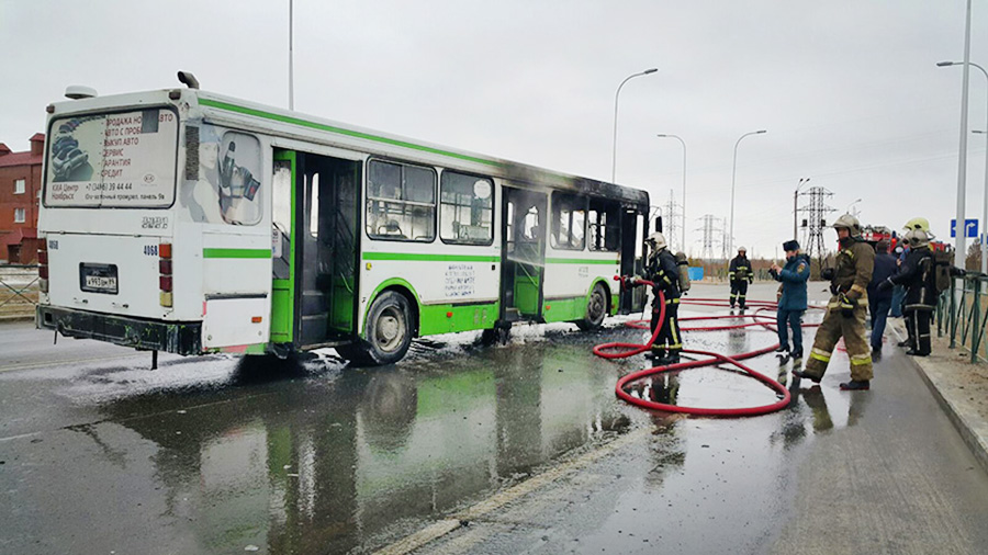 Последствия возгорания рейсового автобуса