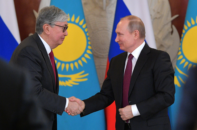 Владимир Путин и президент Казахстана Касым-Жомарт Токаев 