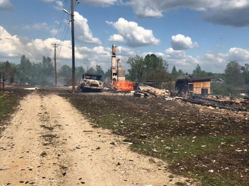 Пожар в новгородском поселке