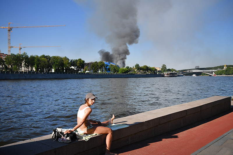 Пожар на складе пиротехники в Москве 