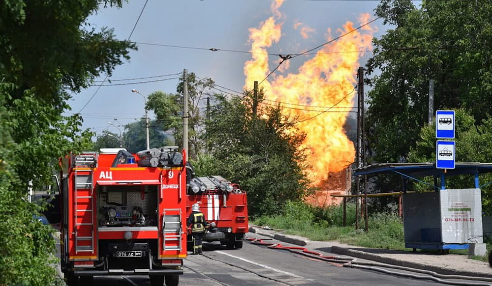 Взрыв газопровода в Донецке