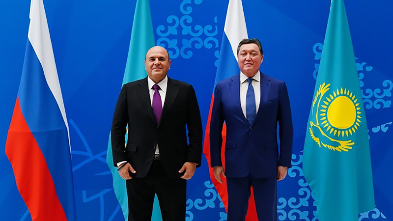 Михаил Мишустин и премьер-министр Казахстана Аскар Мамин