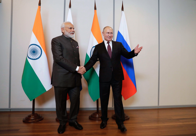 Владимир Путин и премьер-министр Индии Нарендра Моди