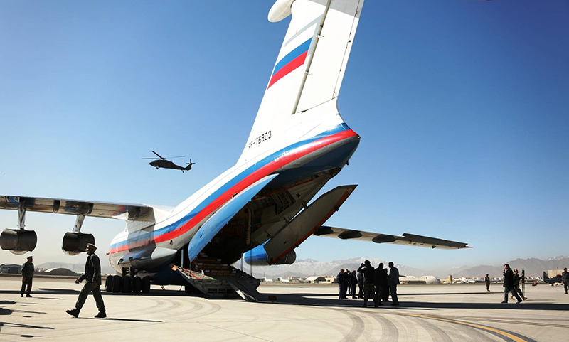 Спецборт ВКС России в аэропорту Кабула